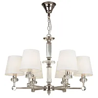 Люстра подвесная Риверсайд (Riverside) MOD018PL-06CH Maytoni белая на 6 ламп, основание хром в стиле американский Люстра подвесная Риверсайд (Riverside) MOD018PL-06CH Maytoni белая на 6 ламп, основание хром в стиле американский